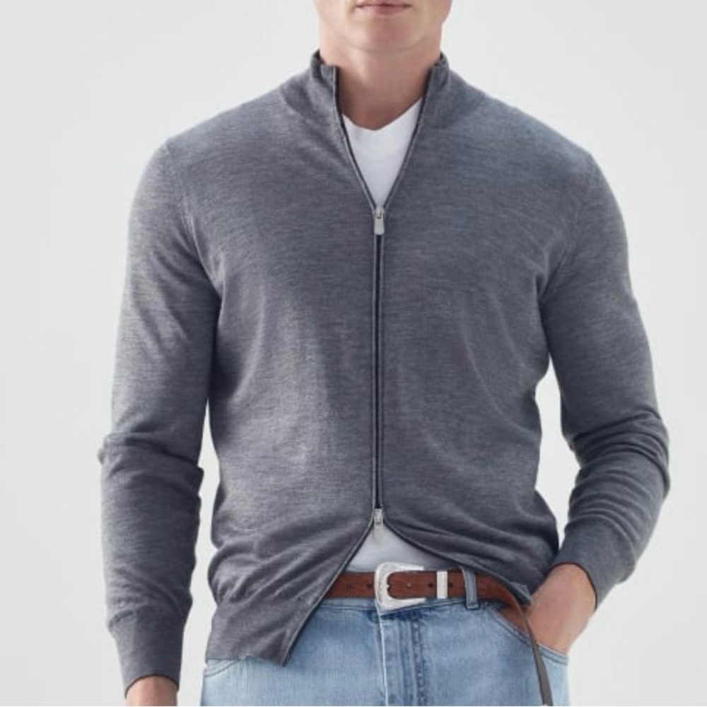 Brunello Cucinelli Gray Men's Cardigan Sweater